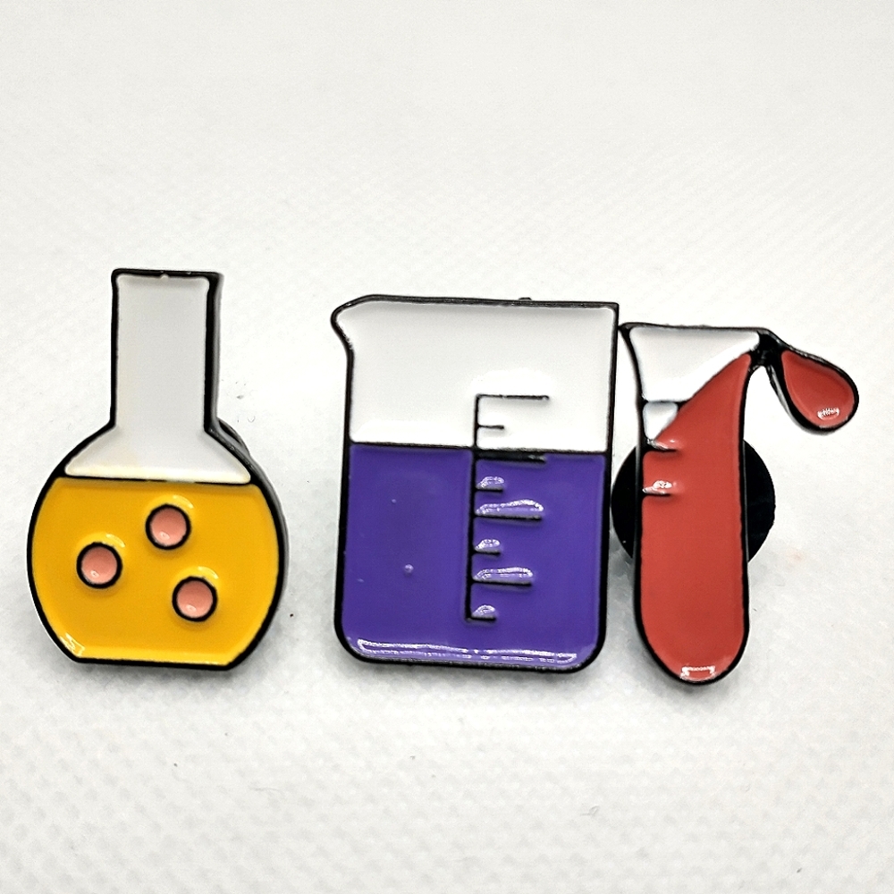 🧁 3/$30 Mad Scientist of Cuteness Chemistry 3-Pin Set NEW